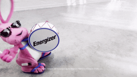 Energizer Bunny gif that says "Still Going!"